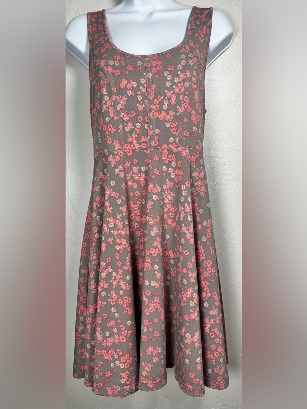 Free People Pink Floral Athletic Dress Scoop Neck Size Medium